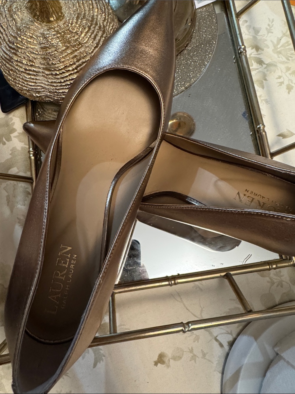 Lauren Ralph Lauren Lanette Metallic Pointed-Toe Heels
